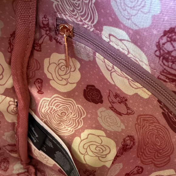 NWT Loungefly Disney Beauty and the Beast Floral Portrait Mini Backpack 3D RARE - Picture 8 of 13